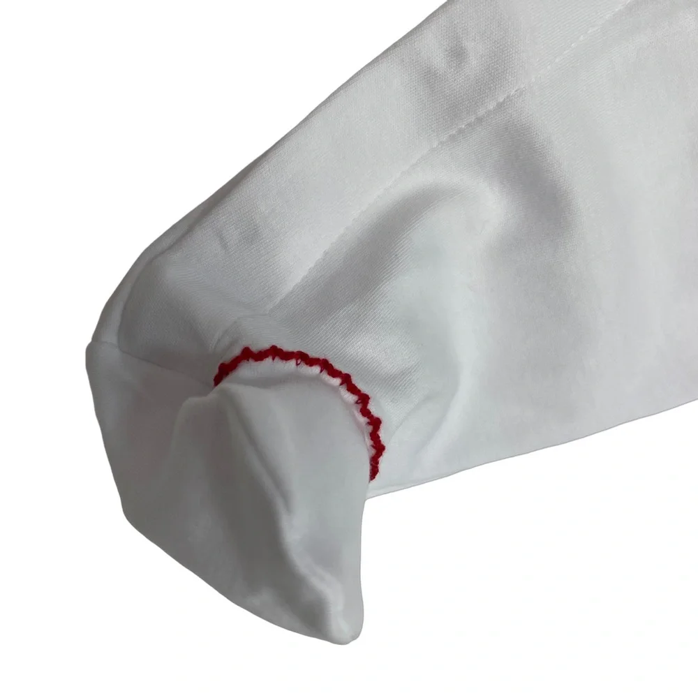 NWT Kissy Pima Santa Smock Embroidered Holiday Medley Ruffle Footie NB - Picture 3 of 4